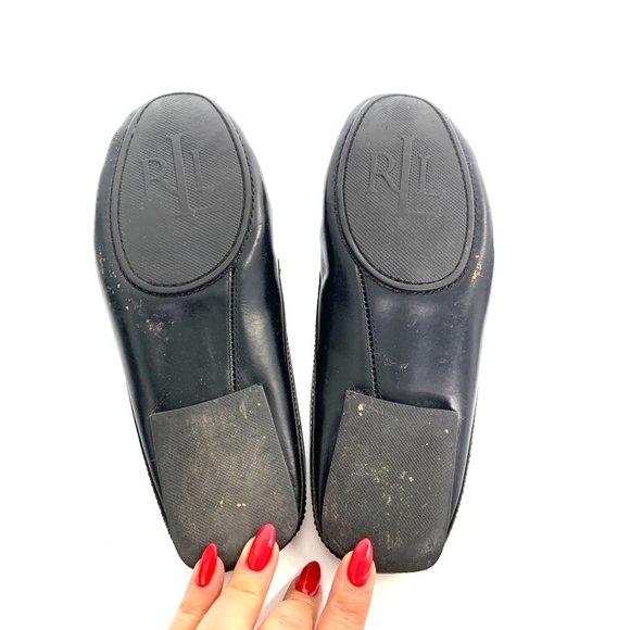 Lauren Ralph Lauren Black Leather Penny Slide Mule Size 7B - Picture 6 of 9